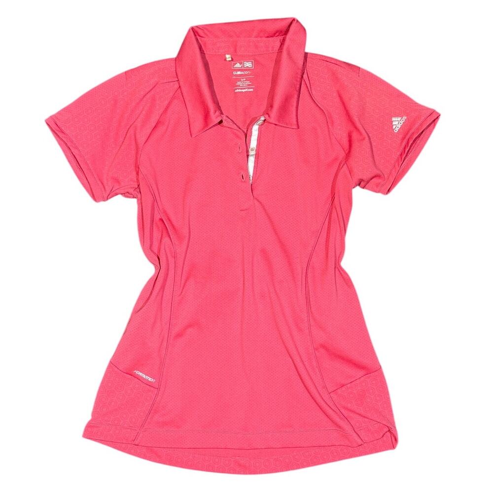 Adidas Golf Polo Small Womens Pink ClimaCool Short Sleeve Athletic Shirt